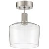 Access Lighting Port Nine Chardonnay, Chardonnay LED SemiFlush, Brushed Steel Finish, Clear Glass 63147LEDD-BS/CLR